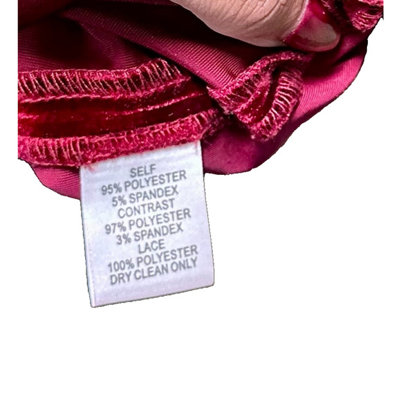 Cotton Candy LA Velvet Lace Slip Dress Women’s Large Burgundy Wine Dark Romantic - Picture 8 of 12